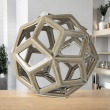 Load image into Gallery viewer, Crackle Glaze Geometric Sculpture - Khaki
