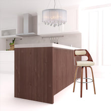 Load image into Gallery viewer, 26" Faux Leather Swivel Counter Height Bar Chair - Cream And Brown
