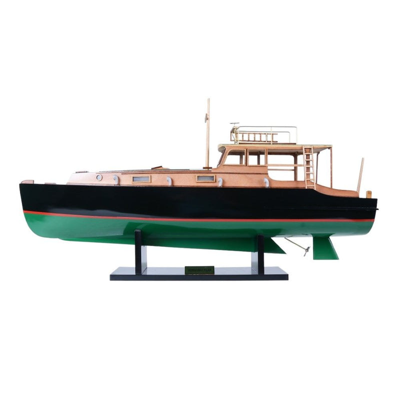 Hand Painted 1934 Hemingway Pilar Fishing Boat Model Boat - Black / Green