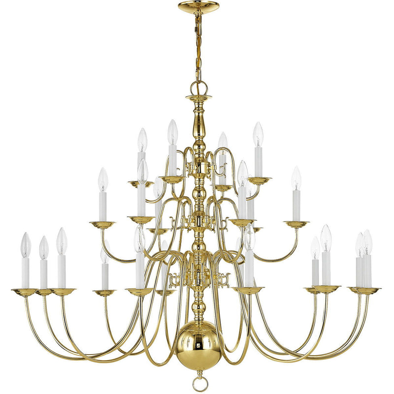 Multi Light Dimmable Chandelier With Shades - Brass