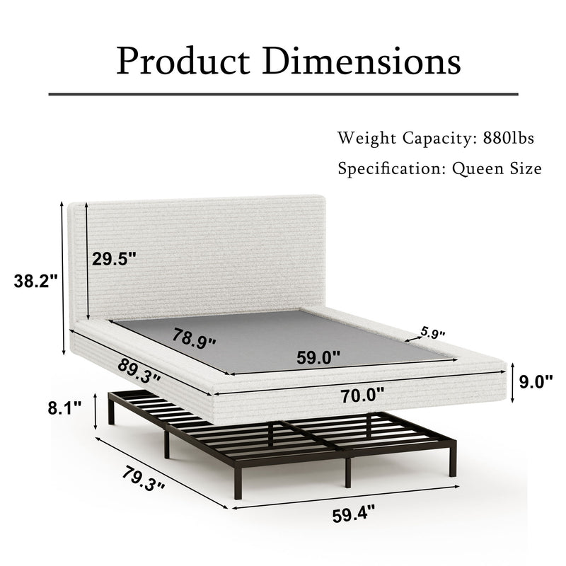 Airframe - Upholstered Bed Frame, Cloud Soft Headboard