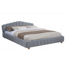 Load image into Gallery viewer, Queen Upholstered Platform Bed, Low Profile Frame - Light Blue
