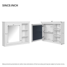 Load image into Gallery viewer, Wall Mounted Medicine Cabinet With Mirror, Adjustable Shelf - White
