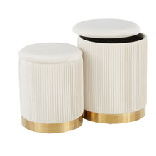 Load image into Gallery viewer, Marla - Contemporary Nesting Pleated Ottoman Set
