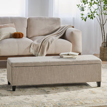 Load image into Gallery viewer, Glouster - Contemporary Storage Ottoman V2 With Upholstered Fabric - Sand

