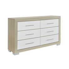 Load image into Gallery viewer, 63" Wood Six Drawer Double Dresser - Natural And White
