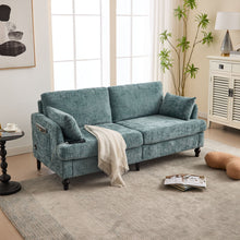 Load image into Gallery viewer, Chenille 2 Seater Sofa With LED Light, USB Charging Port, And Storage Bag
