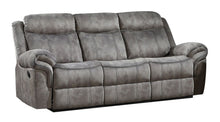 Load image into Gallery viewer, Velvet Reclining USB Sofa With Black Legs - Gray
