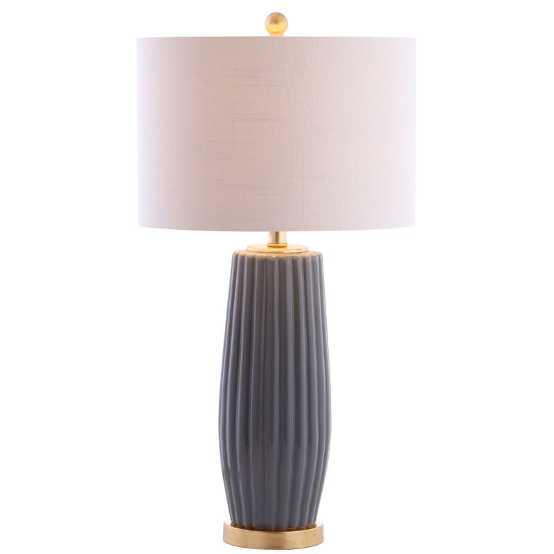 29" Table Lamp With Drum Shade - Gray