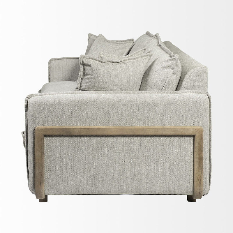 Fabric Sofa With Toss Pillows - Gray