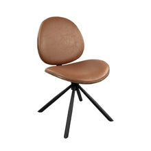Load image into Gallery viewer, Faux Leather Metal Dining Side Chair - Light Brown
