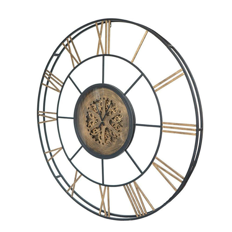 Circle Analog Exposed Gear Wall Clock (485979) - Copper