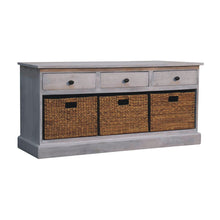Load image into Gallery viewer, 22" Distressed Solid Wood Accent Cabinet With Three Drawers - White
