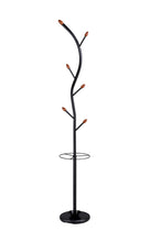 Load image into Gallery viewer, Long Billie Tree Coat Rack Hooks With Umbrella Stand - Black / Walnut
