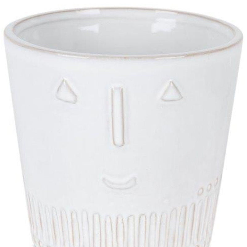 Porcelain Abstract Face Pot Planters (Set of 2) - White