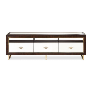 Belmont Place - Media Cabinet - White / Dark Brown