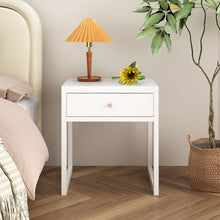 Load image into Gallery viewer, Nightstand With Drawer, Minimalist Bedside Table, Compact End Table For Bedroom - White
