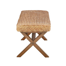 Load image into Gallery viewer, The Bench With Water Hyacinth Seat And Mahogany Base - Brown

