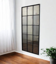 Load image into Gallery viewer, 72" Metal Framed Full Length Antiqued Glass Hanging Mirror - Black
