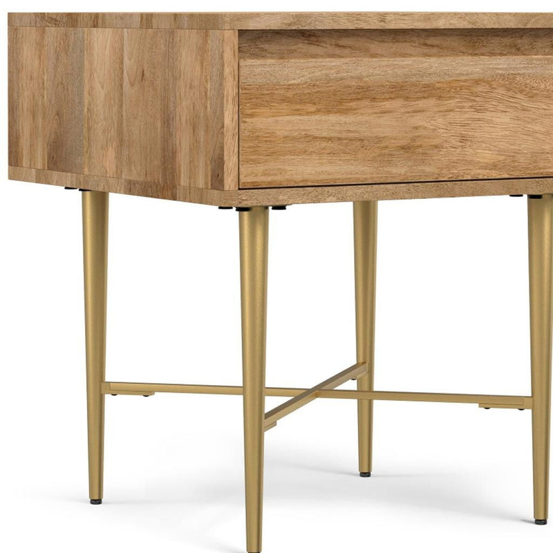22" Metal Square End Table - Natural