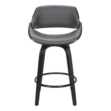 Load image into Gallery viewer, 37.5" Faux Leather Swivel Low Back Counter Height Bar Chair - Gray / Black
