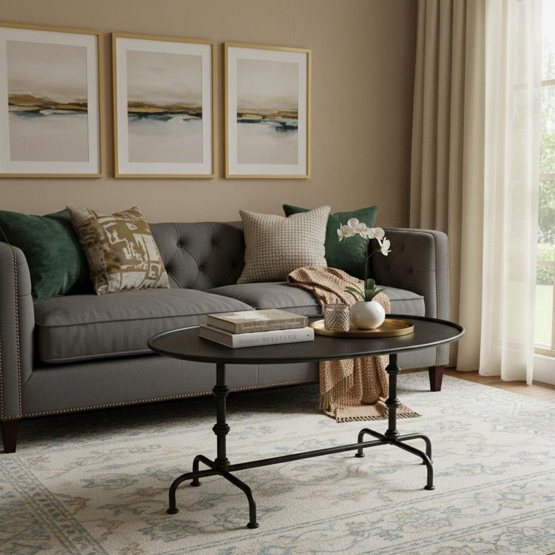 Metal Coffee Table - Dark Brown
