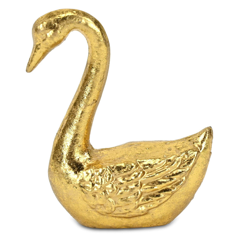 Swan Hand Painted Figurine - Gold
