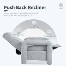 Load image into Gallery viewer, Push Back Recliner Armchair Upholstered Recliner Chair Single Sofa With Adjustable Backrest

