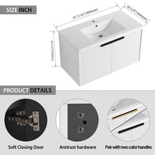 Load image into Gallery viewer, Contemporary Wall Mounted Bathroom Vanity With Resin Double Sink
