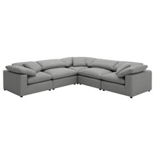 Load image into Gallery viewer, Segoura - 5 Piece Upholstered Modular Sectional With Reclined Back Pillows - Gray
