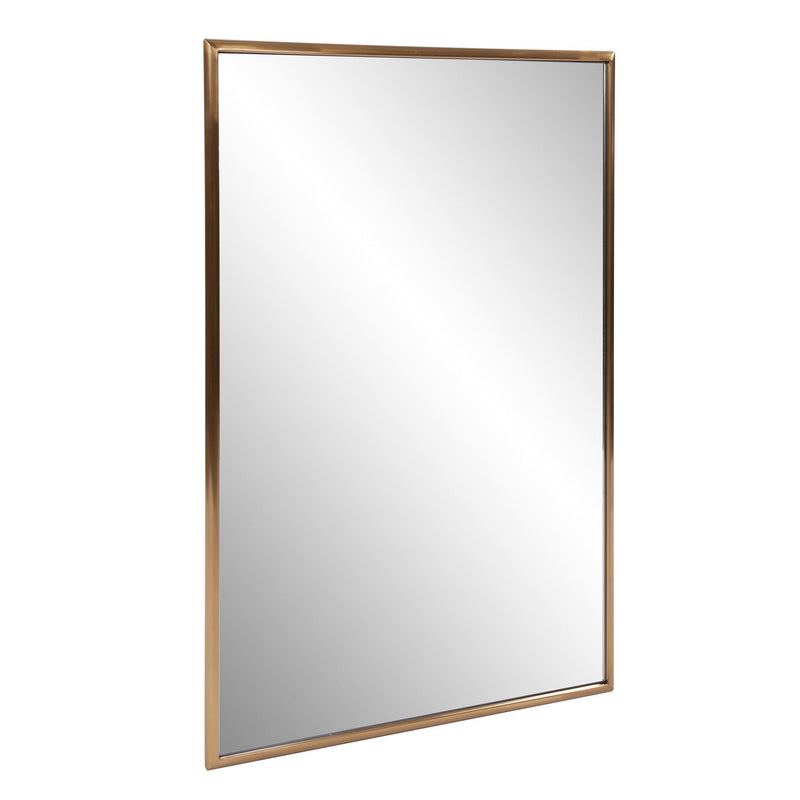 Brass Rectangular Wall Mirror - Antiqued Brushed