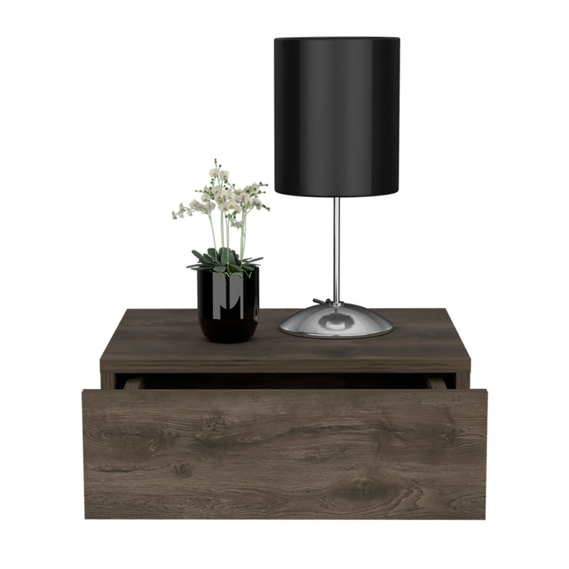 Wood One Drawer Floating Nightstand (734199) - Brown