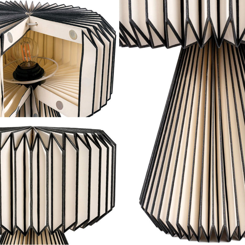 13" Geometric Table Lamp LED With Cylinder Shade - Black
