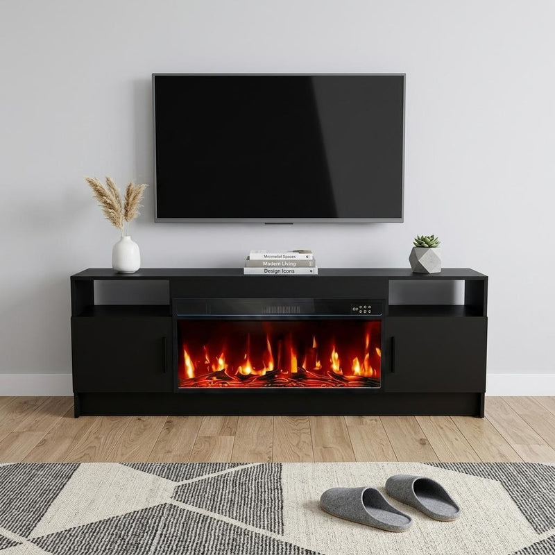 Fireplace TV Stand With Fireplace (734204) - Black