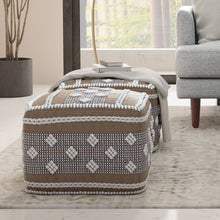 Load image into Gallery viewer, Mapleton - Outdoor / Indoor Pouf - Beige Gray / White
