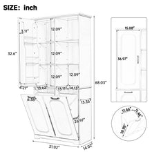 Load image into Gallery viewer, Freestanding Tall Storage Cabinet With 2 Tilt Out Hampers
