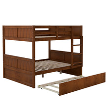 Load image into Gallery viewer, Full Over Full Bunk Bed with Twin Size Trundle, Walnut (old sku: LP000250AAL)
