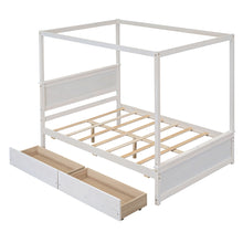Load image into Gallery viewer, Canopy Platform Bed With Drawers, Support Slats, No Box Spring Needed
