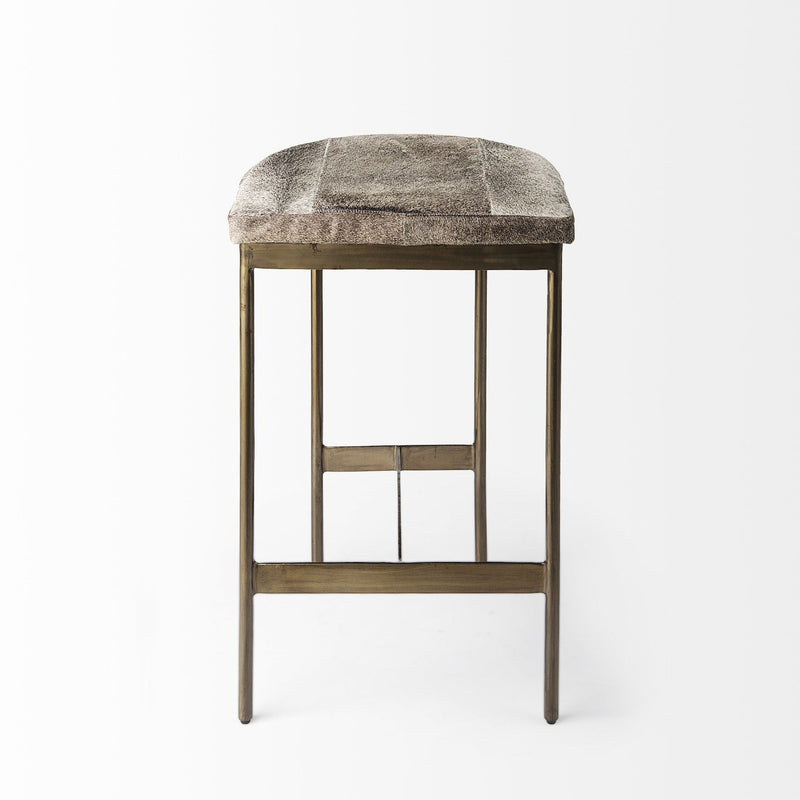 Iron Backless Bar Chair - Light Gray