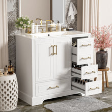 Load image into Gallery viewer, Traditional Bathroom Vanity With Soft Close Doors And Drawers
