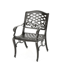 Load image into Gallery viewer, Luminea - Outdoor Aluminum Dining Chair With Scroll Design, Lattice Pattern And Cabriole Legs - Bronze
