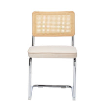 Load image into Gallery viewer, Tufted Stainless Steel Partially Open Back Dining Side Chairs (Set of 2) - Beige / Silver
