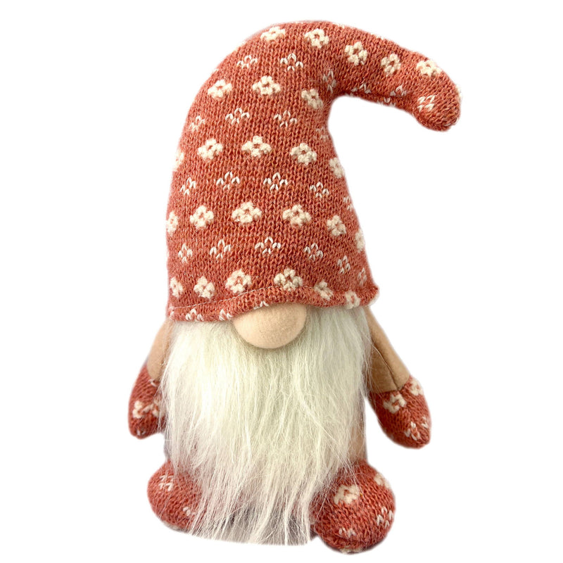 Fabric Christmas Santa Mrs. Claus Standing Gnome - Pink / White / Cream
