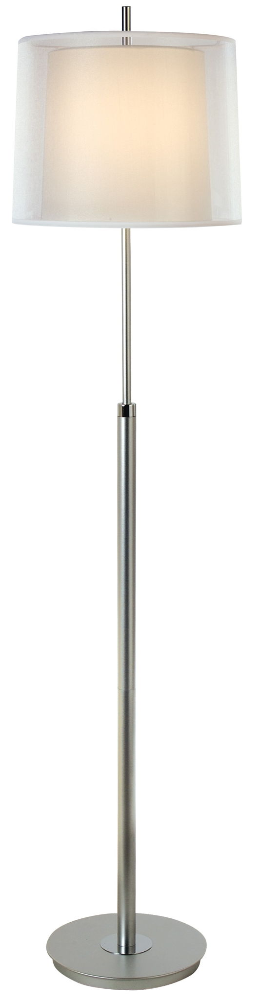 62" Traditional Shaped Floor Lamp With White Empire Shade - Chrome