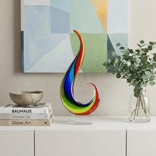 Load image into Gallery viewer, Murano Modern Abstract Tabletop Sculpture - Blue / Red
