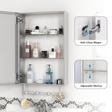 Load image into Gallery viewer, Medicine Cabinet, Wall Mounted Bathroom Mirror With Storage, Adjustable Shelves - Silver
