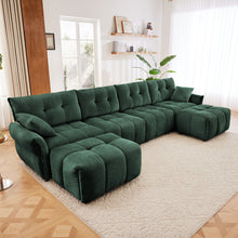 Load image into Gallery viewer, Sofa Set With Ottoman And Pillows, Textured, High Resilience Cushions
