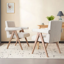 Load image into Gallery viewer, Contemporary Poppy Fabric Dining Armchair With Rubberwood Legs
