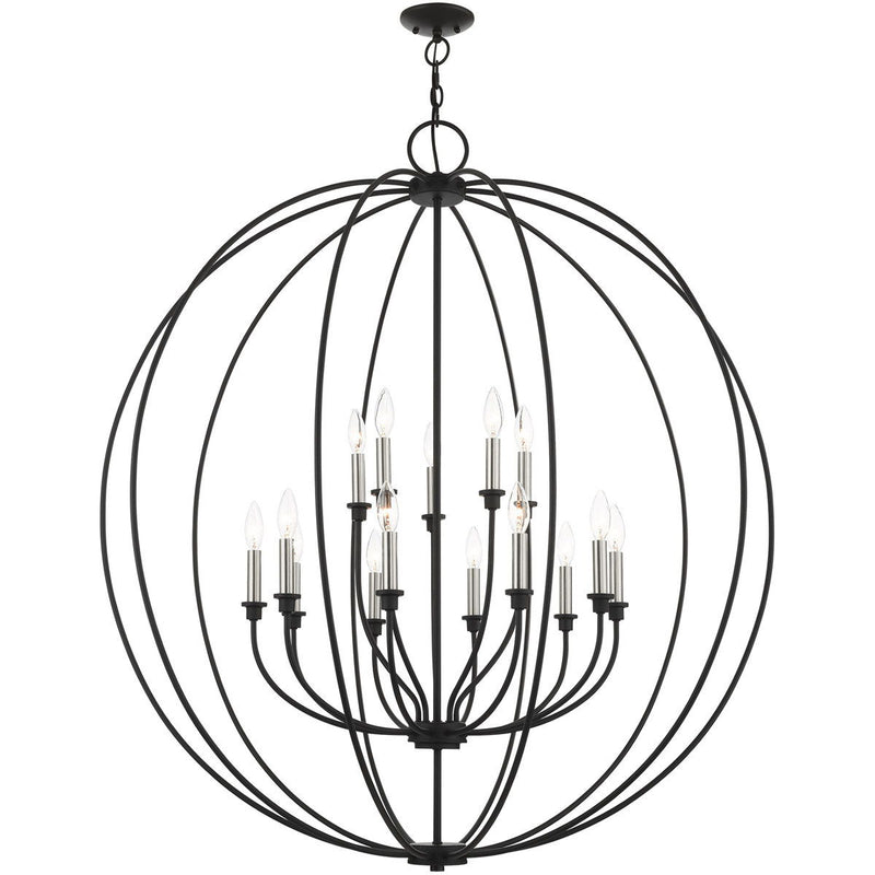 48" Multi Light Dimmable Chandelier With Shades - Black