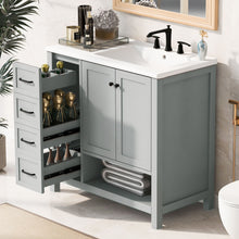 Load image into Gallery viewer, Bathroom Vanity With Sink Top, Bathroom Vanity Cabinet With 2 Doors And 2 Drawers, Open Shelf
